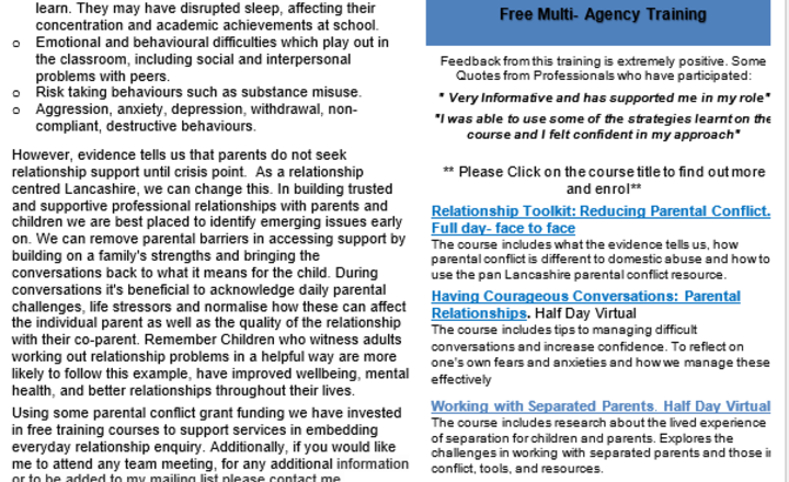 Image of Healthy Parental Relationships July 2023 Newsletter